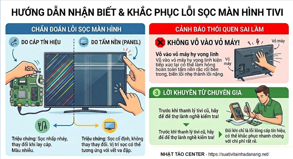 Hướng dẫn nhận biết và khắc phục lỗi sọc màn hình tivi