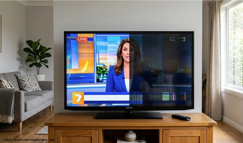 Tivi samsung bị mờ nửa màn hình