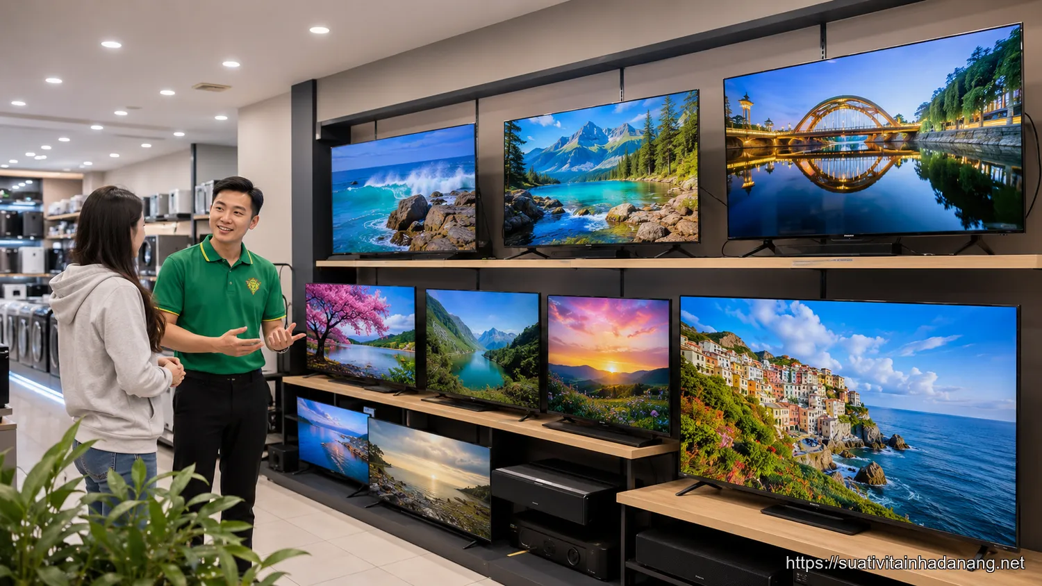 Khu vực trưng bày các dòng tivi cũ chất lượng tại Nhật Tảo Center