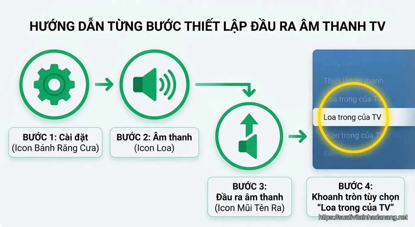 tivi mất tiếng đà nẵng - 3. Kiểm Tra Cài Đặt Đầu Ra Âm Thanh (Audio Output)