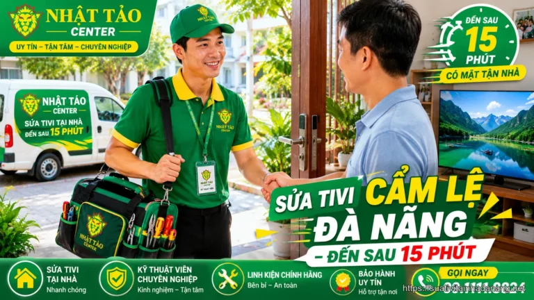 Kỹ thuật viên Nhật Tảo Center đến sửa tivi tại nhà khách hàng ở quận Cẩm Lệ Đà Nẵng