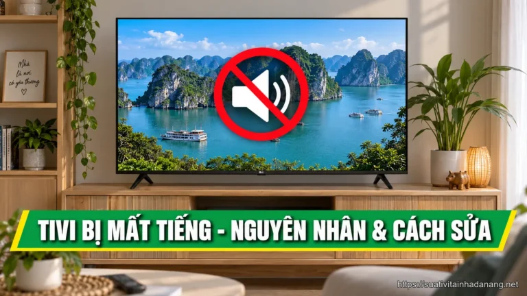 Tivi bị mất tiếng hiển thị biểu tượng tắt âm thanh trên màn hình