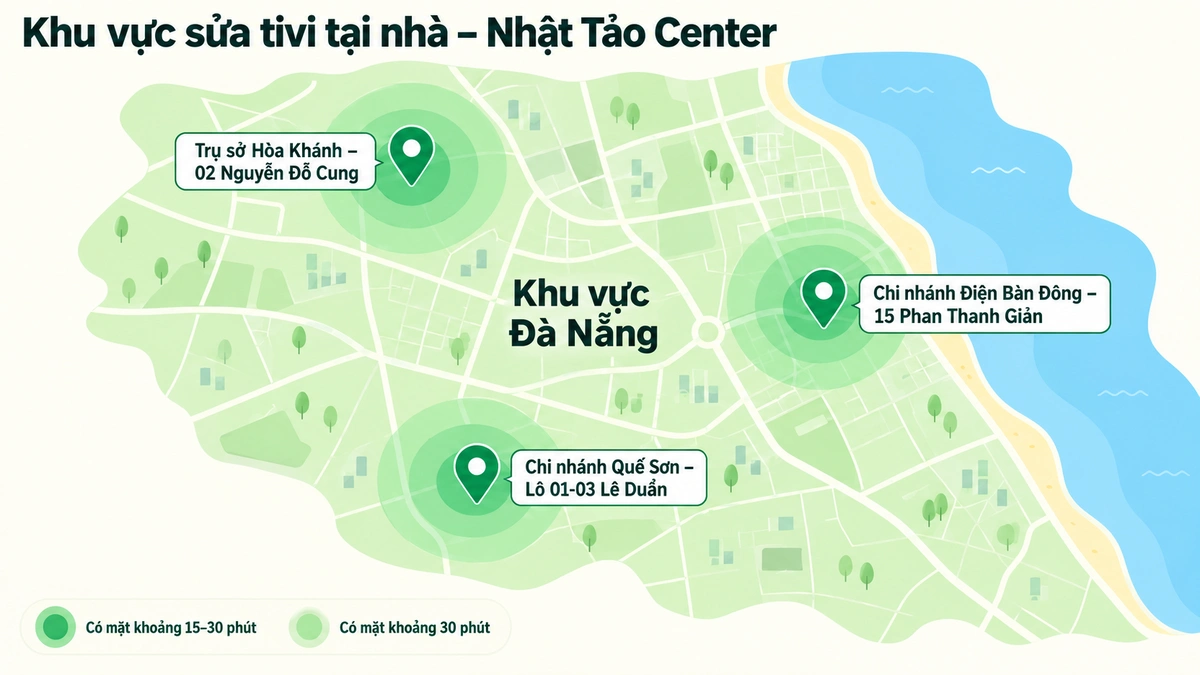 Trang chủ 15 Bản đồ khu vực sửa tivi tại nhà Đà Nẵng và Quảng Nam của Nhật Tảo Center